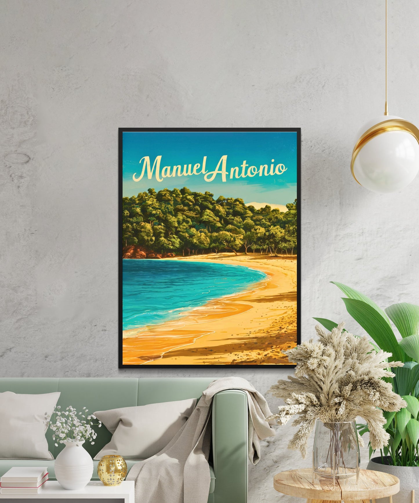 Manuel Antonio Vintage Travel Poster - Mesmerizing Beach, Costa Rica