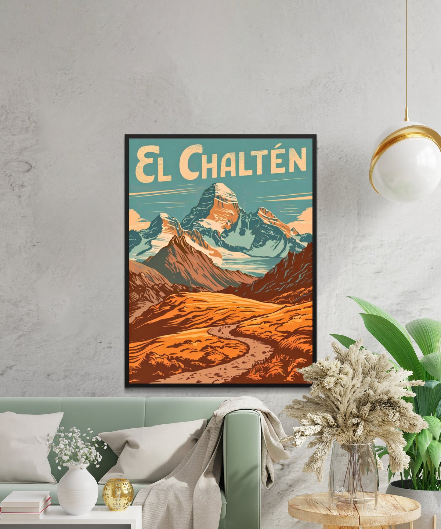 El Chaltén Travel Poster - Stunning Hiking Mountains Peak View