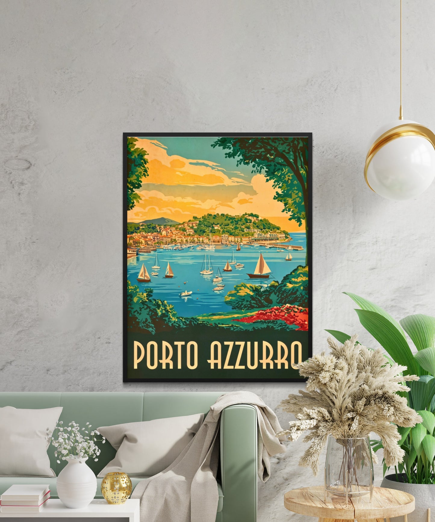 Porto Azzurro Vintage Travel Poster - Island by the Sea