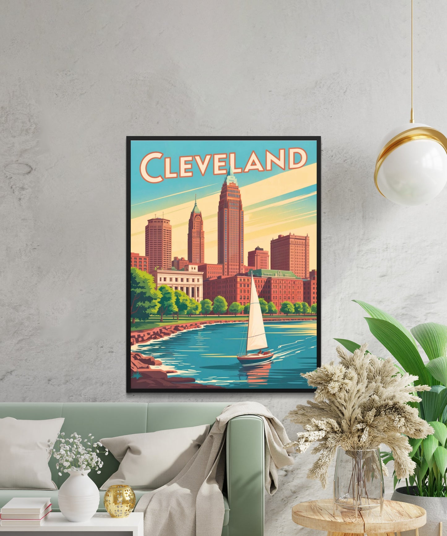 Cleveland Vintage Travel Poster - Lake Erie