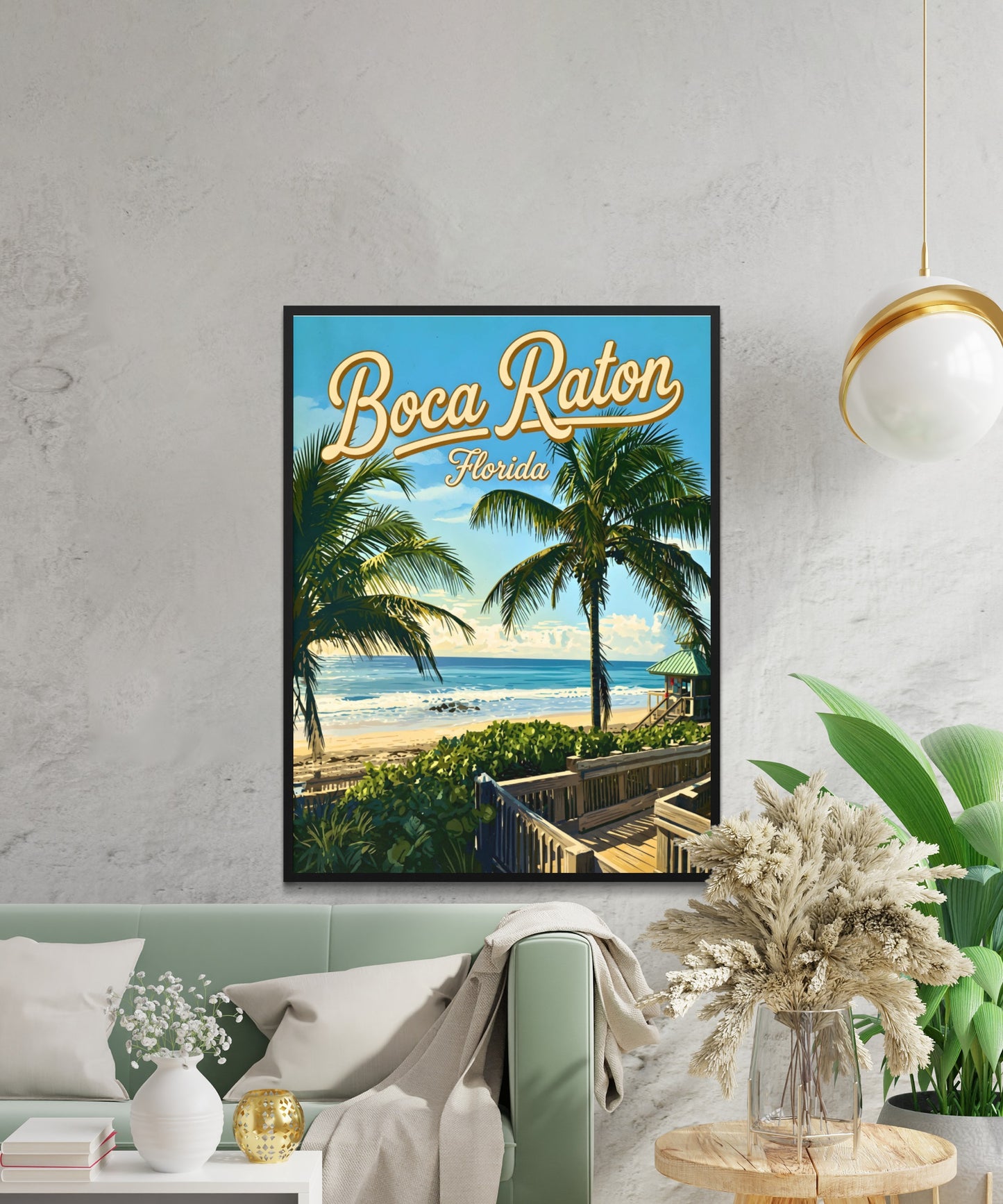 Boca Raton Vintage Travel Poster - A Touch of Coastal Luxury