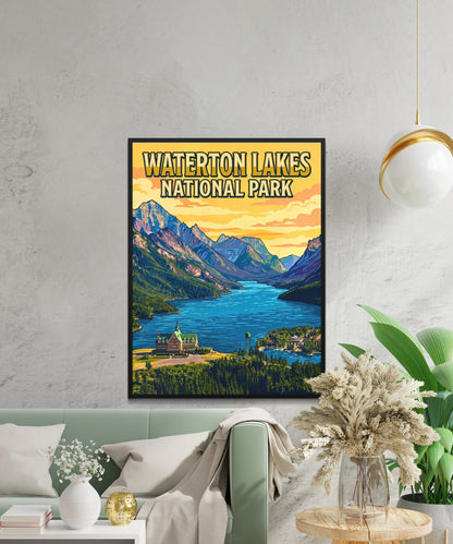 Waterton Lakes National Park Vintage Travel Poster- Spirit of Waterton