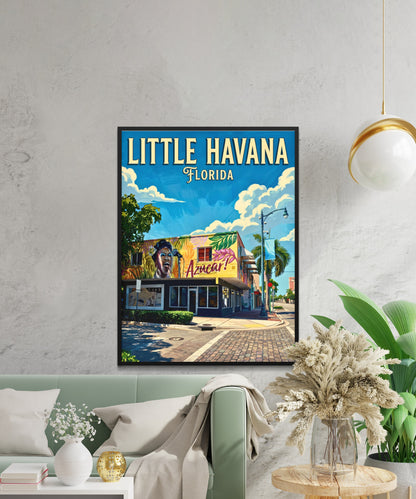 Little Havana Vintage Travel Poster -  Soul of Miami, Florida
