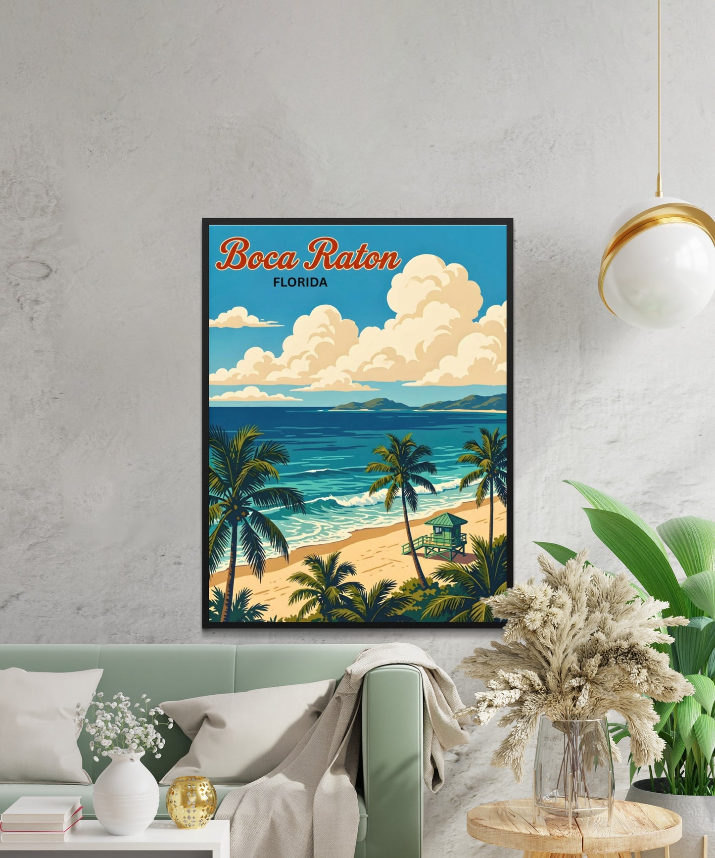 Boca Raton Vintage Travel Poster - Oceanfront Paradise