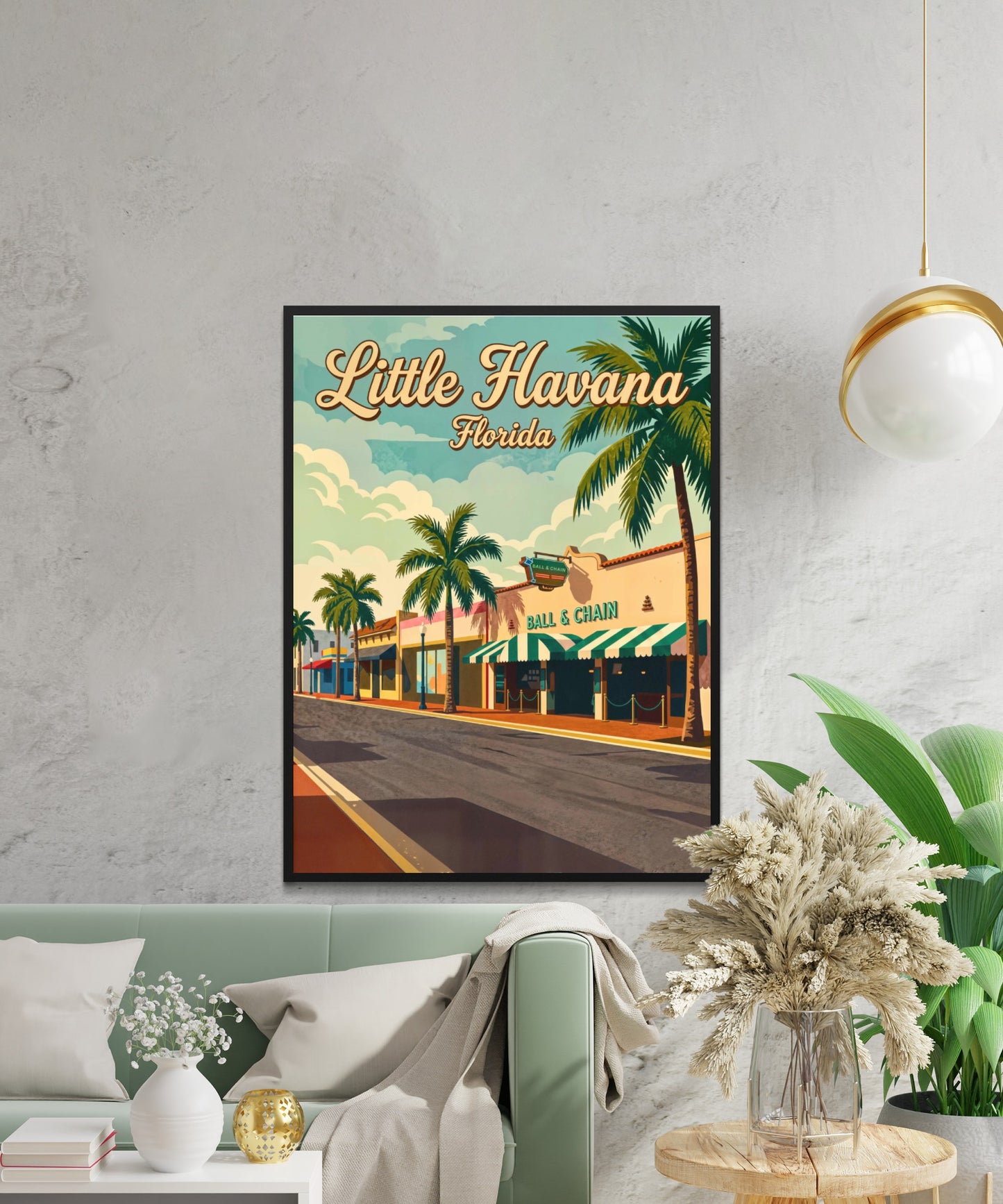 Little Havana Vintage Travel Poster -  Street View Miami, Florida