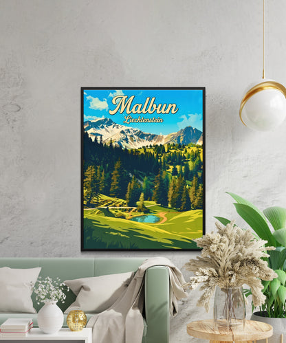Malbun Vintage Travel Poster - Nature Escape