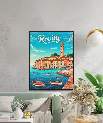 Rovinj, Vintage Travel Poster - Croatia, A Coastal Istrian Gem