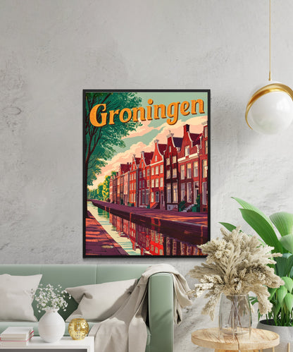 Groningen Vintage Travel Poster