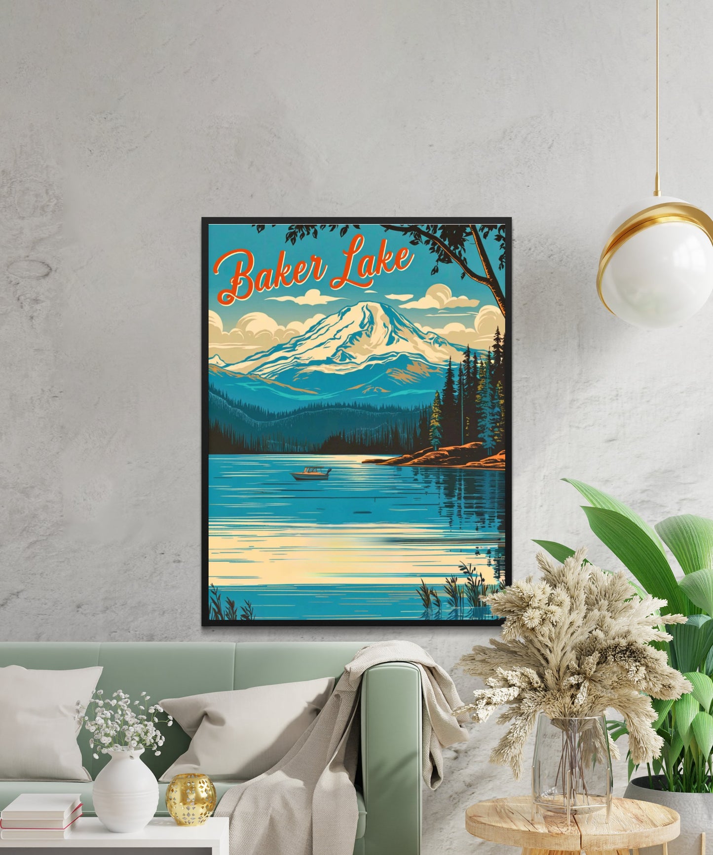 Baker Lake Vintage Travel Poster