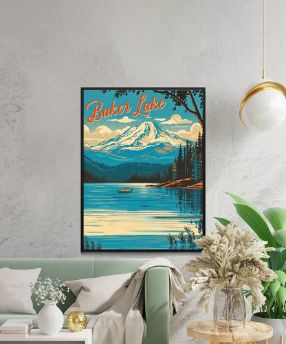 Baker Lake Vintage Travel Poster