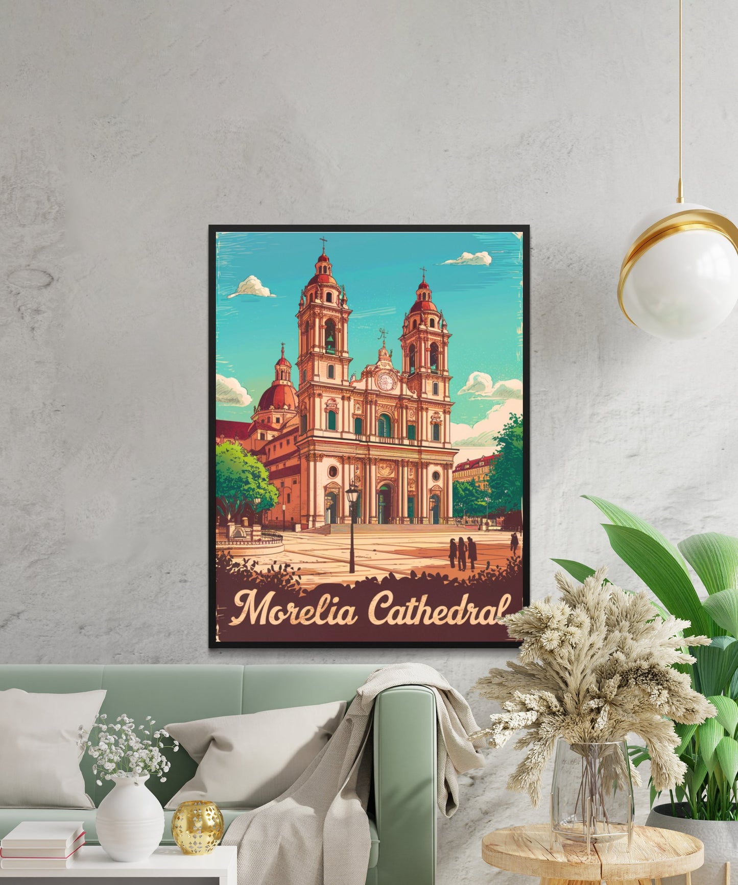 Morelia Cathedral Vintage Travel Poster - Sacred Sanctuary