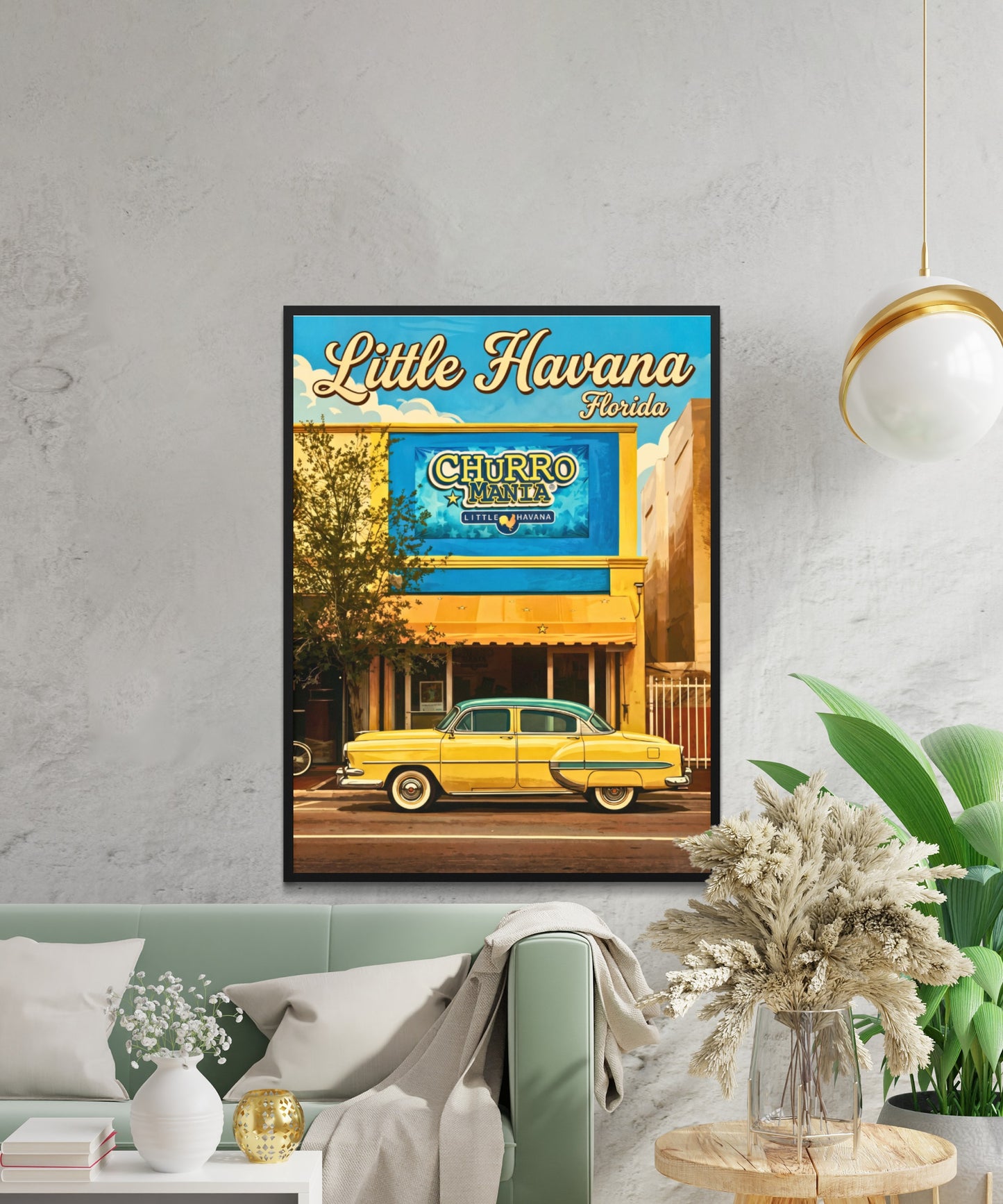 Little Havana Vintage Travel Poster -  Captivating Car on the Street