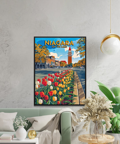 Niagara-on-the-Lake Vintage Travel Poster - Gardens in the Heart of Town Ontario