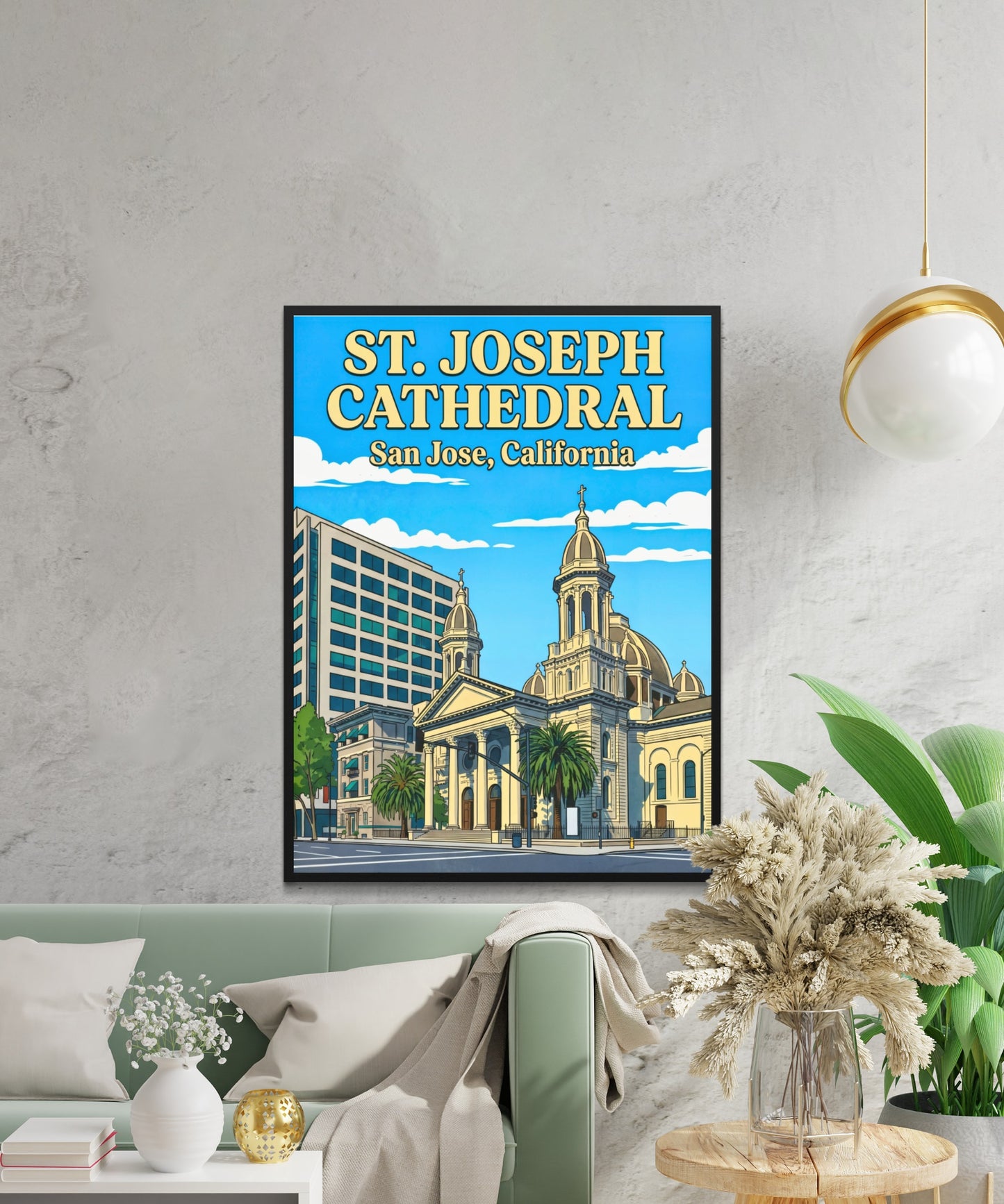 St. Joseph CathedralVintage Travel Poster -  Timeless Faith in San Jose