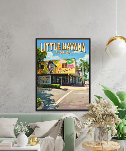 Little Havana Vintage Travel Poster -  Landamarks