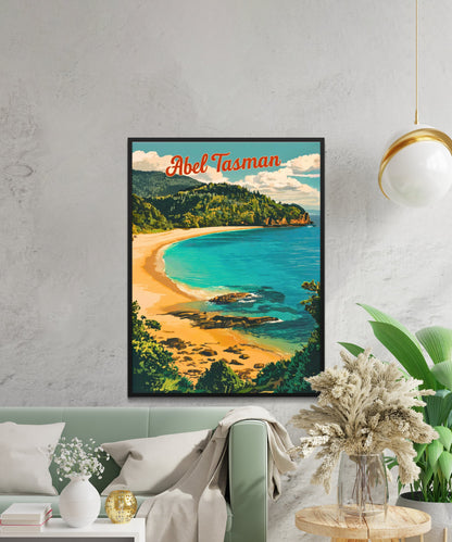 Abel Tasman Vintage Travel Poster