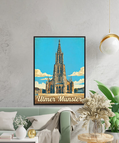 Ulmer Münster Vintage Travel Poster - Gothic Glory of Ulm