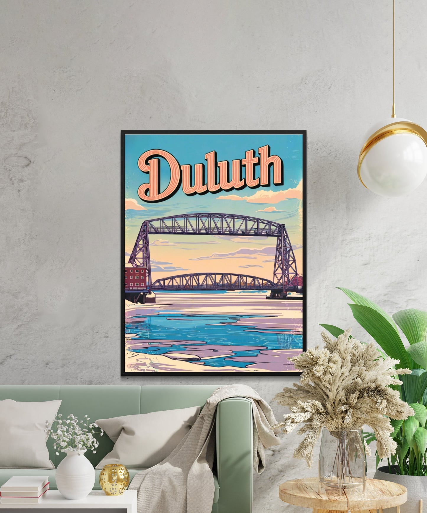 Duluth Vintage Travel Poster - Iconic Bridge