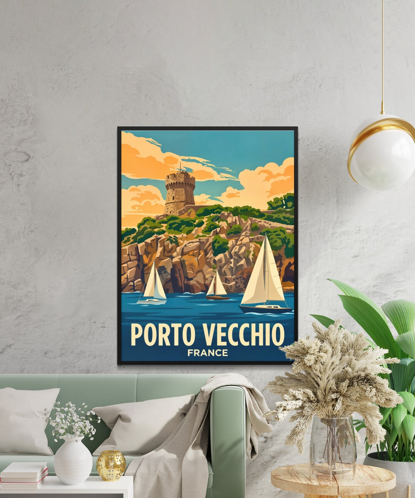 Porto Vecchio Vintage Travel Poster