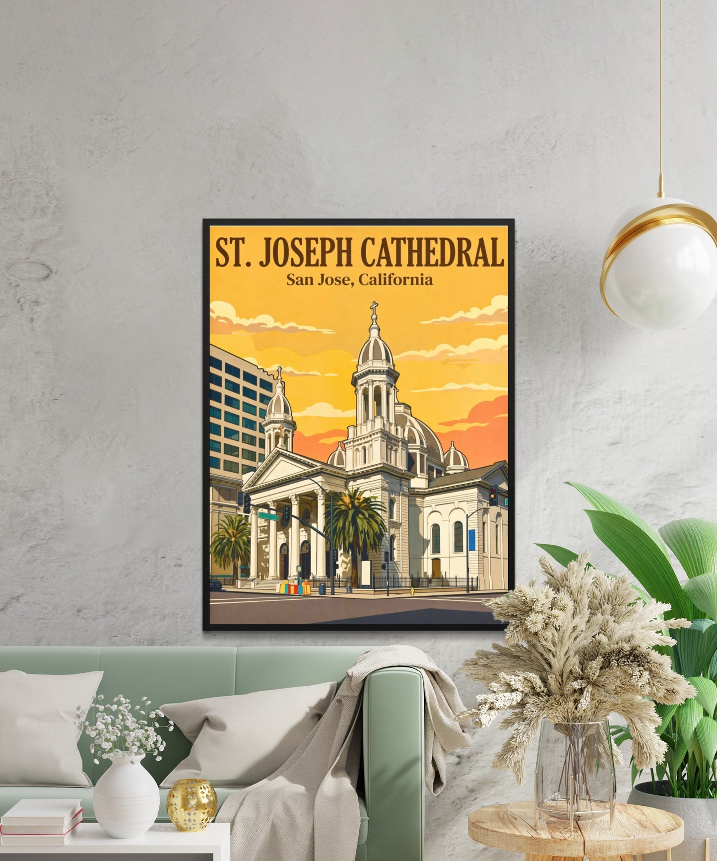 Cathedral Basilica of St. Joseph Vintage Travel Poster -  San Jose, California