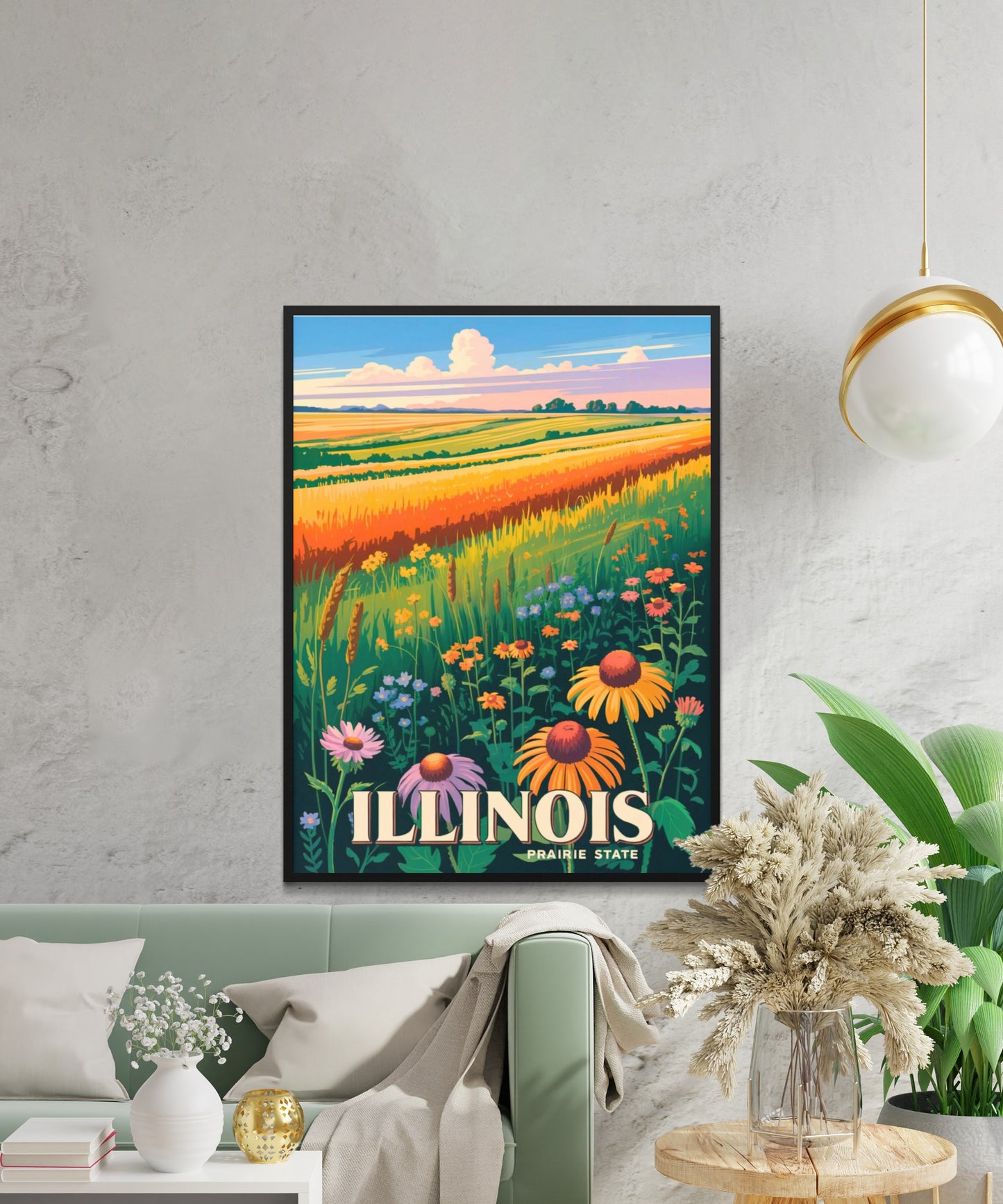Illinois Vintage Travel Poster - The Prairie State Beauty