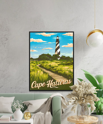 Cape Hatteras Vintage Travel Poster