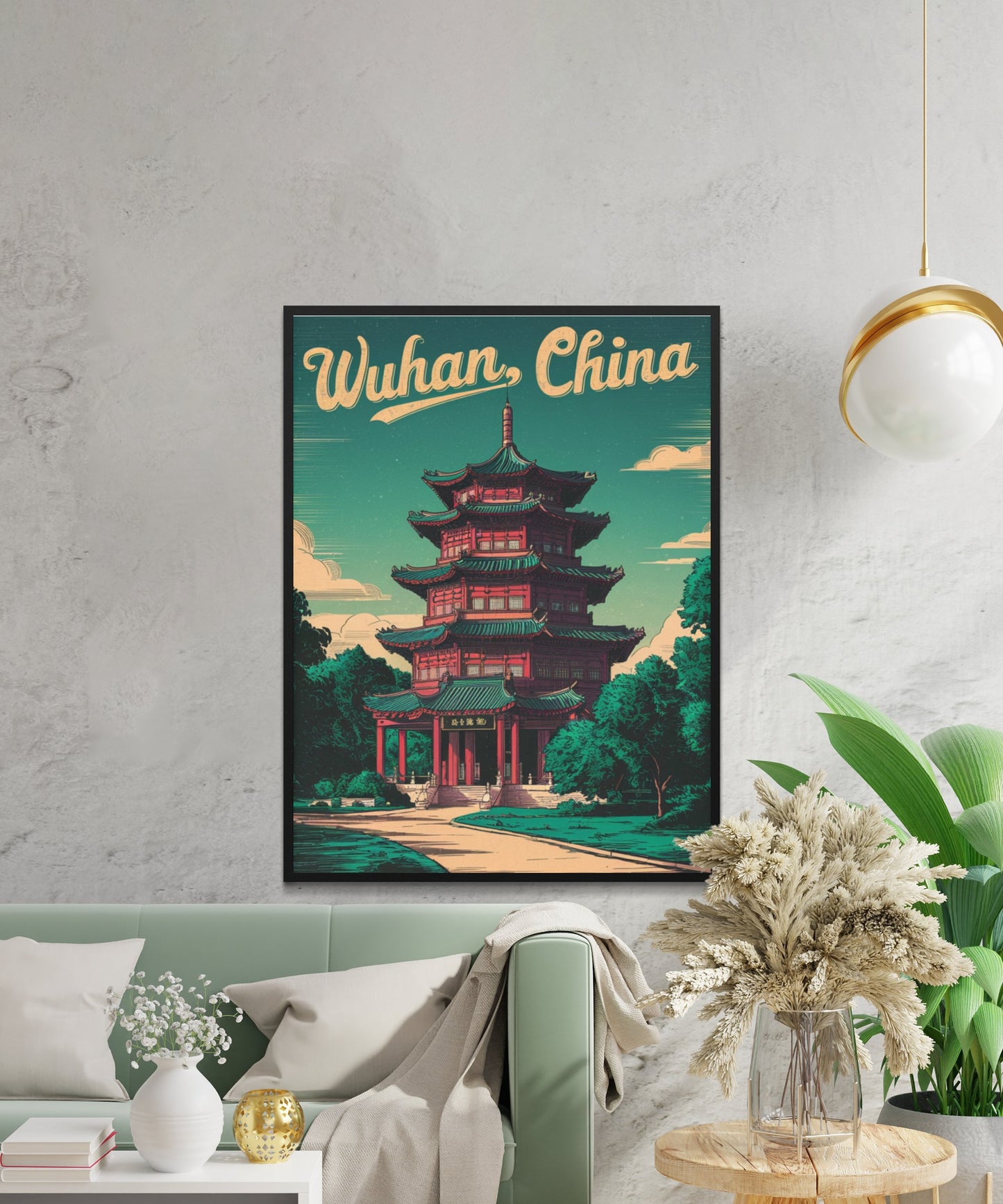 Wuhan Vintage Travel Poster - Modern Architectural Wonders