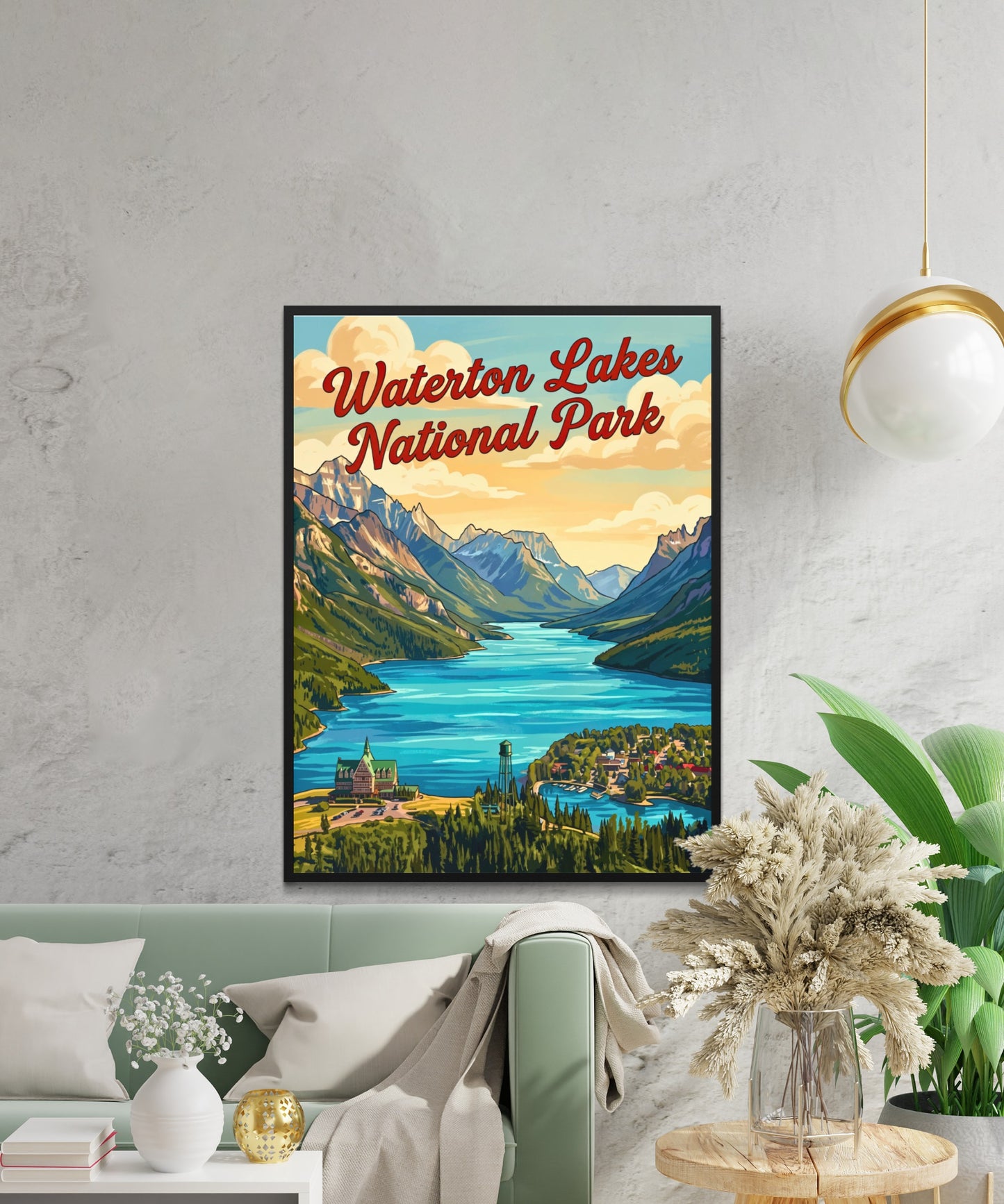Waterton Lakes National Park Vintage Travel Poster - Edge of the Rockies