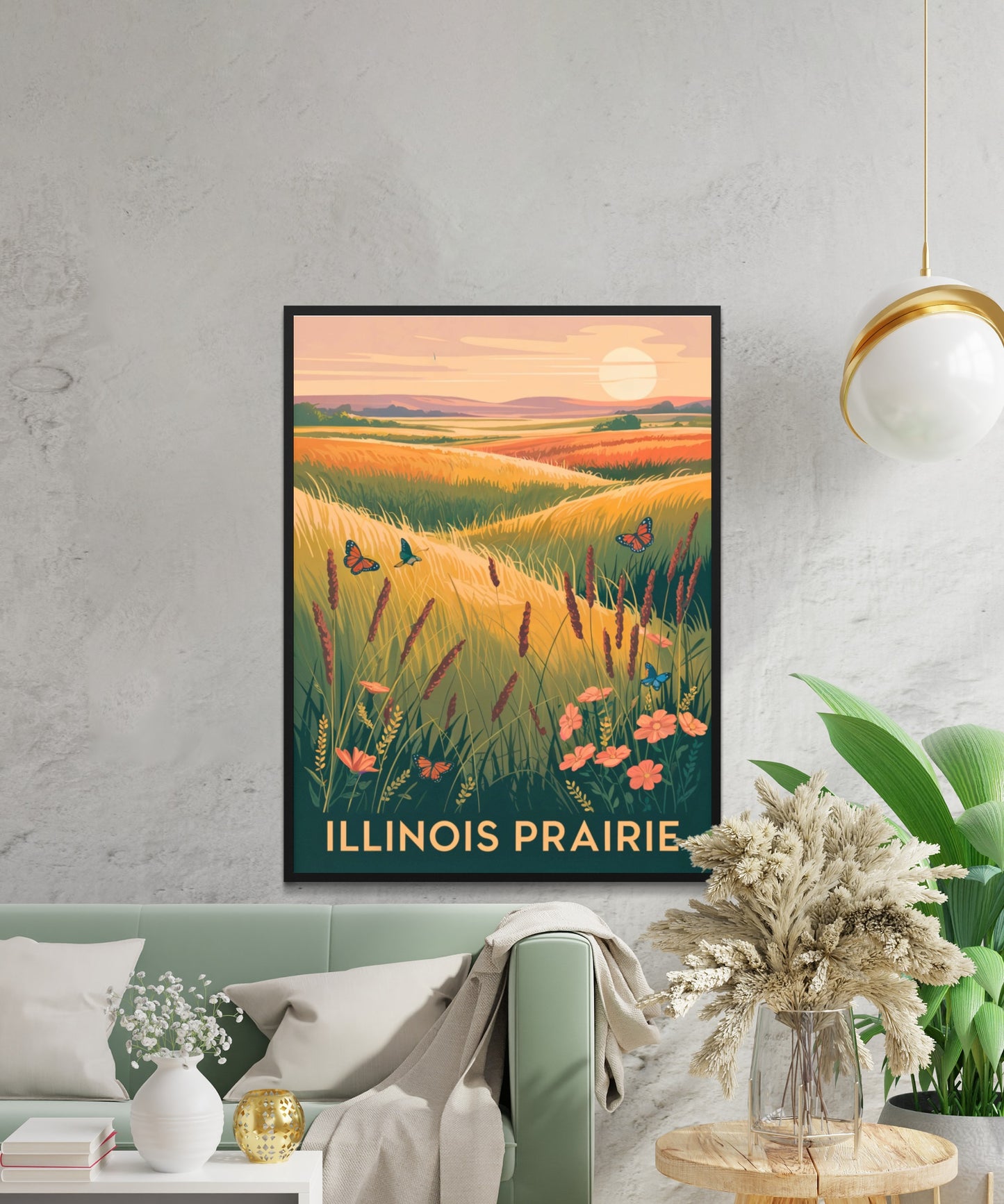 Illinois Vintage Travel Poster -  Prairie State