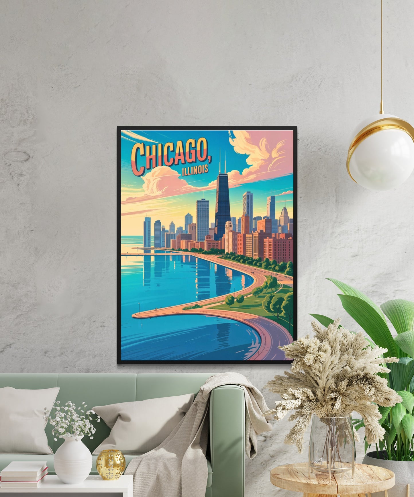 Chicago Vintage Travel Poster - Jazz, Skyscrapers & Spirit
