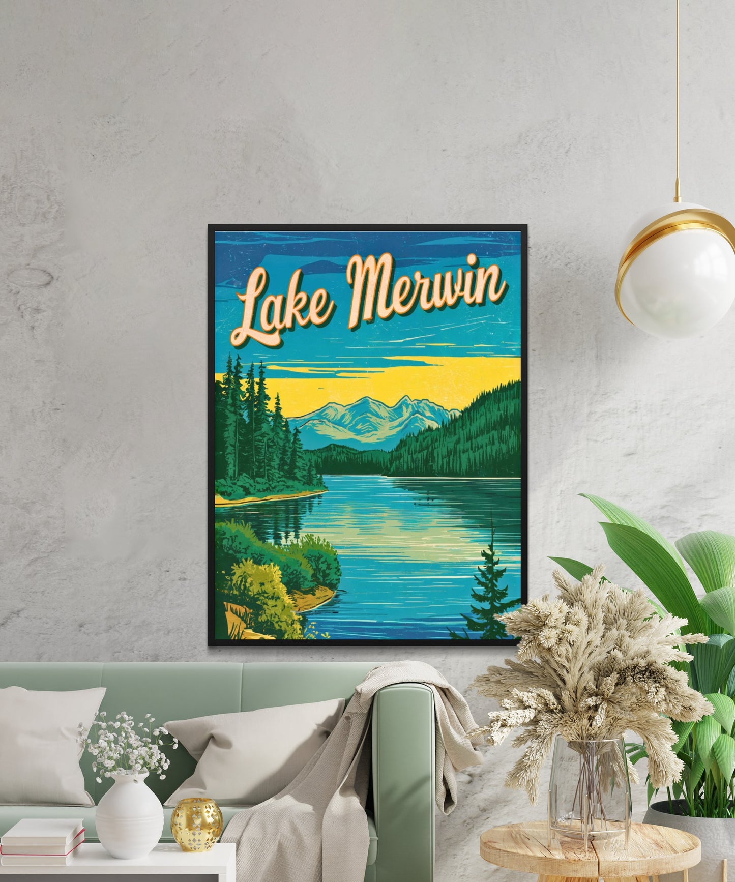 Lake Merwin Vintage Travel Poster