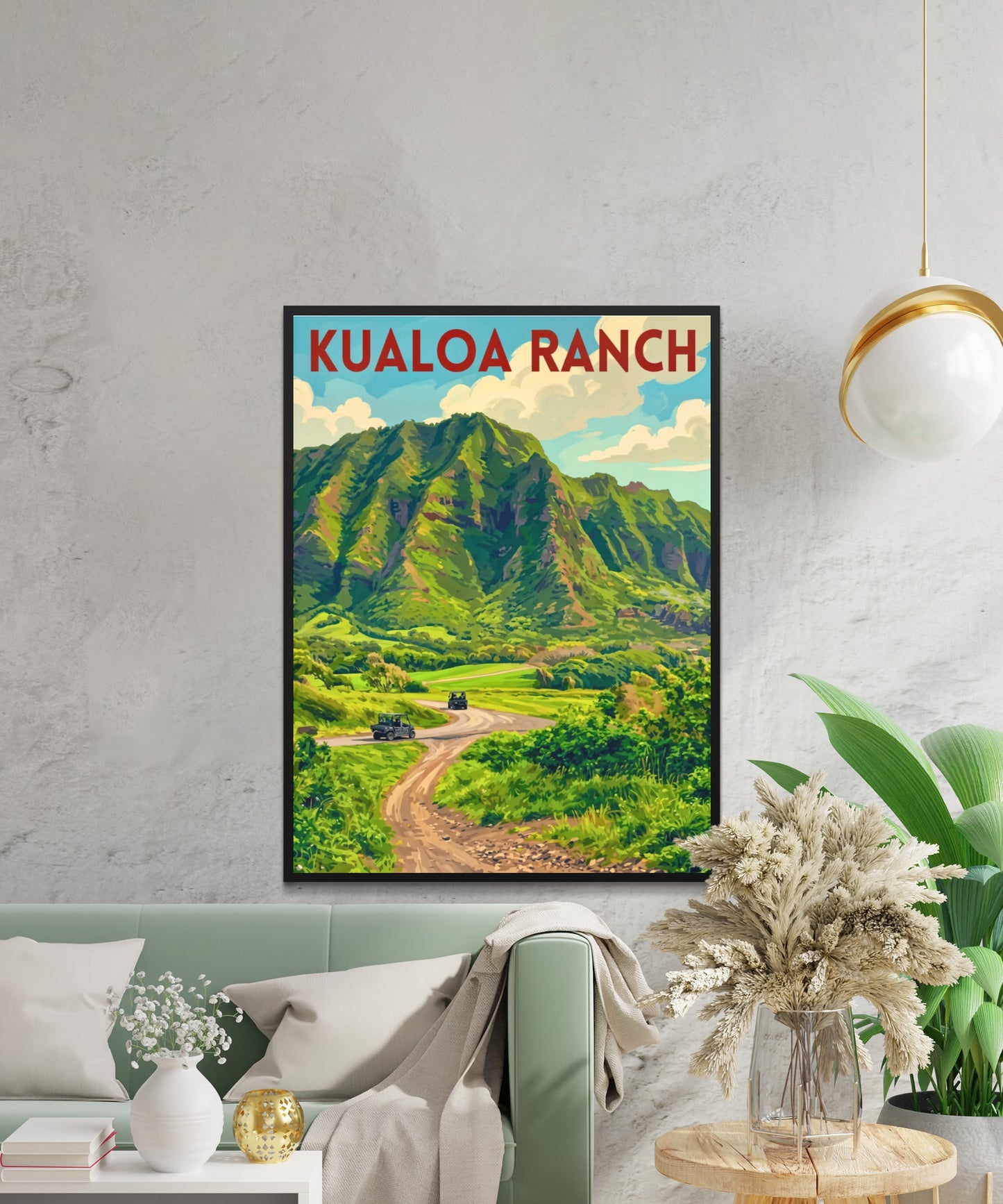 Kualoa Ranch Vintage Travel Poster - Oʻahu
