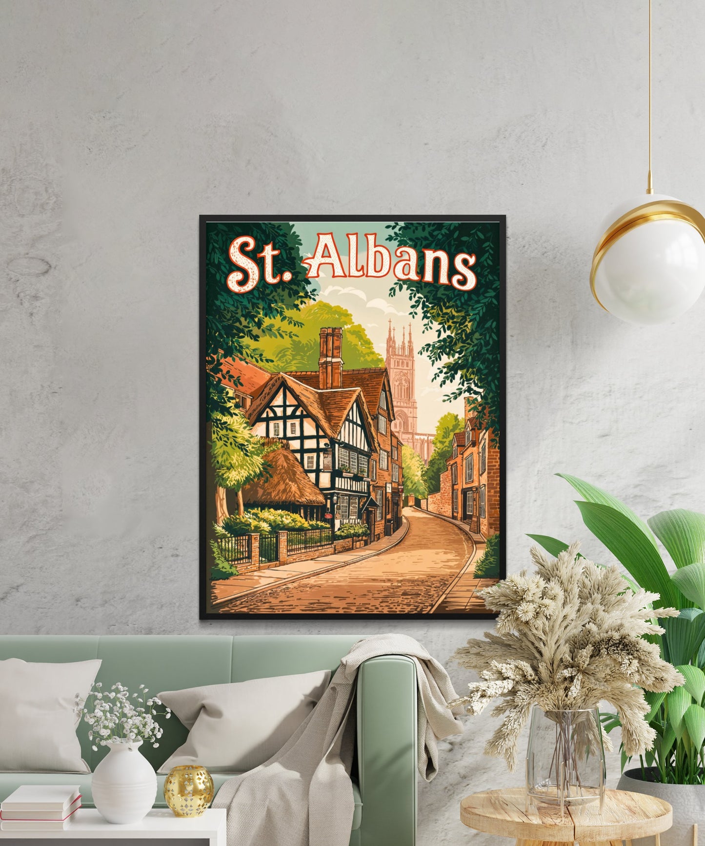 St. Albans Vintage Travel Poster