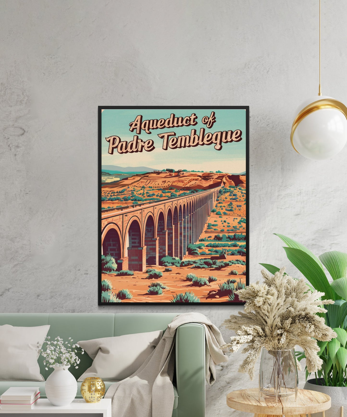 Aqueduct of Padre Tembleque Vintage Travel Poster - Stone Arches