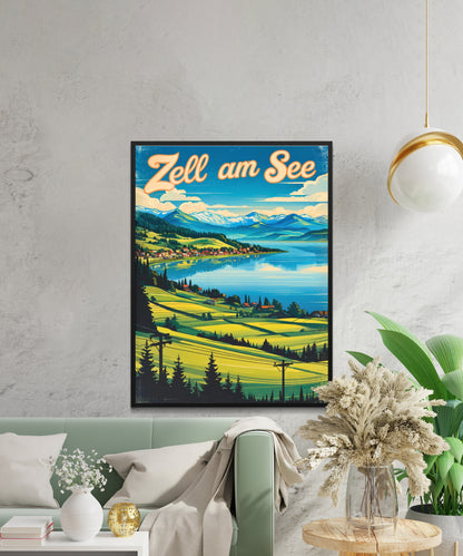 Zell am See Vintage Travel Poster - Austrian Timeless Alpine Beauty
