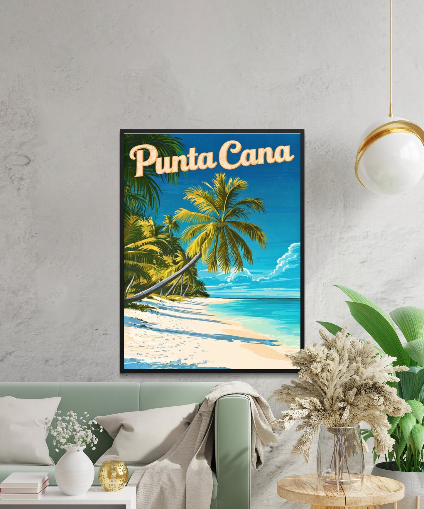 Punta Cana Vintage Travel Poster - Stunning Beach Shore