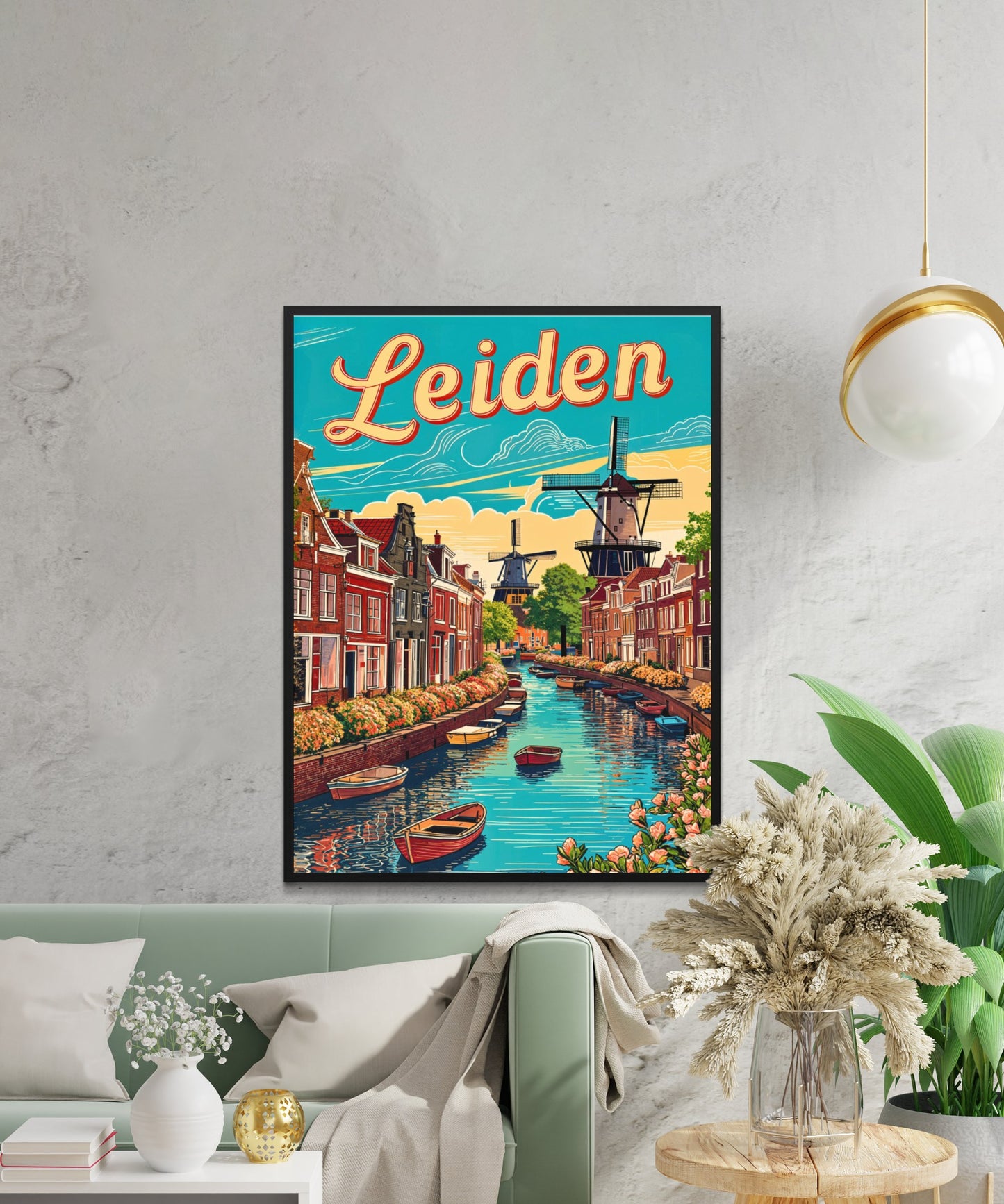 Leiden Vintage Travel Poster