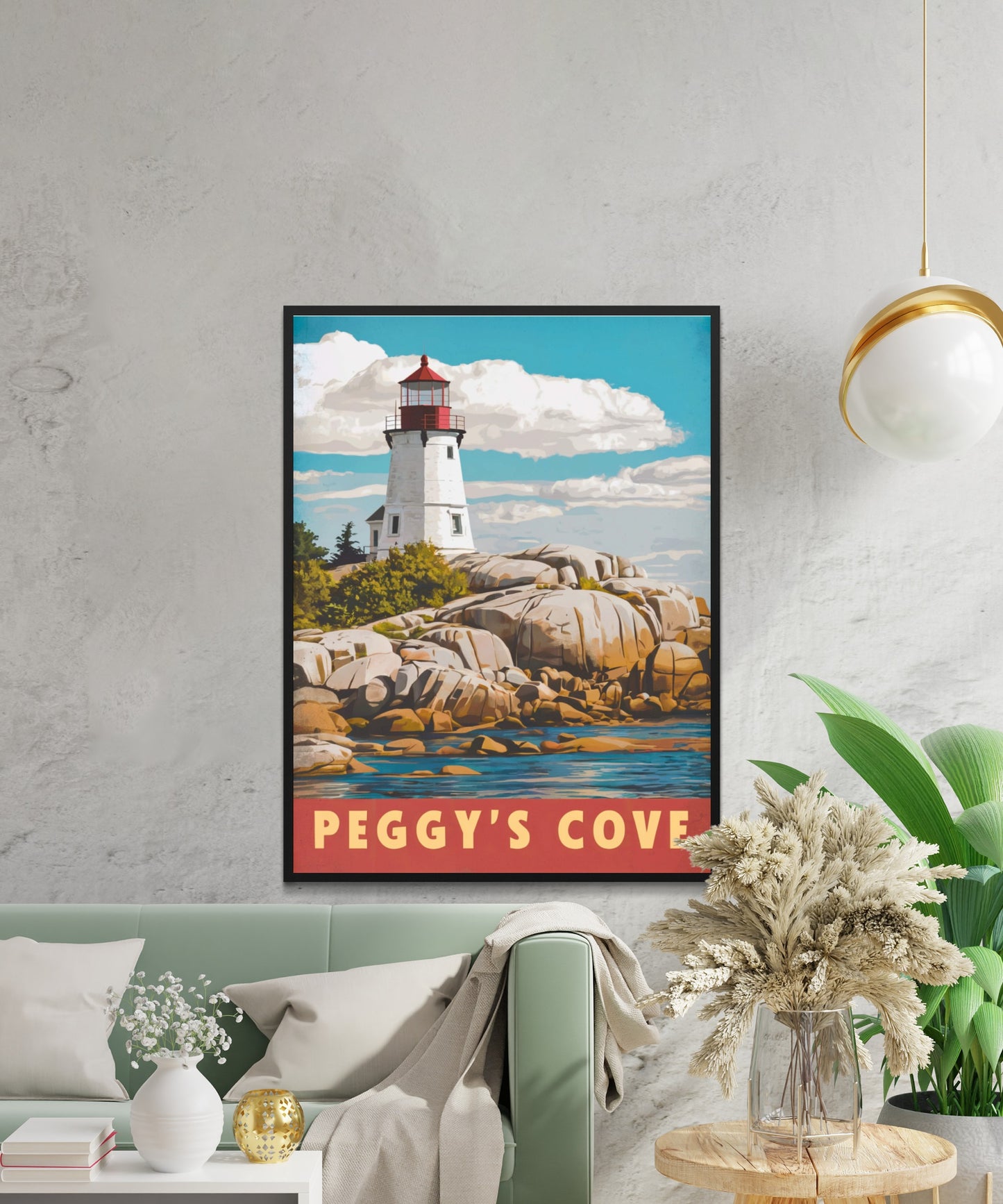 Peggy’s Cove Vintage Travel Poster - Captivating Coastal Calm Canada