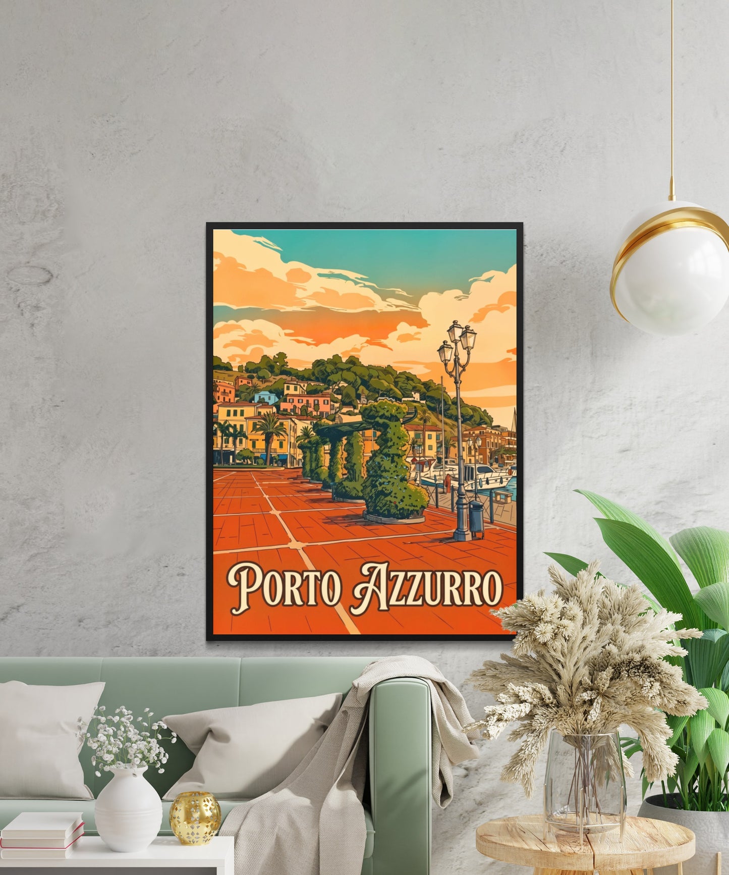 Porto Azzurro Vintage Travel Poster - Colors of Elba