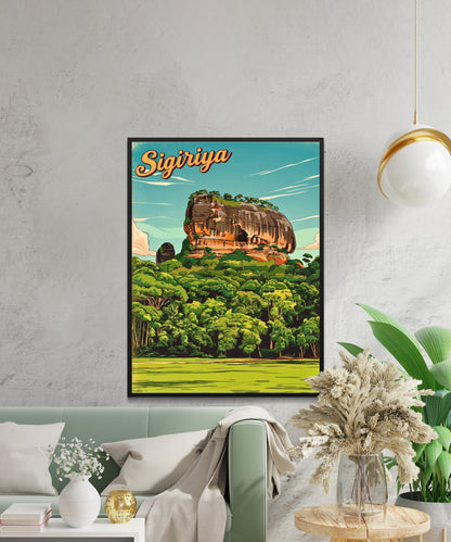 Sigiriya Vintage Travel Poster