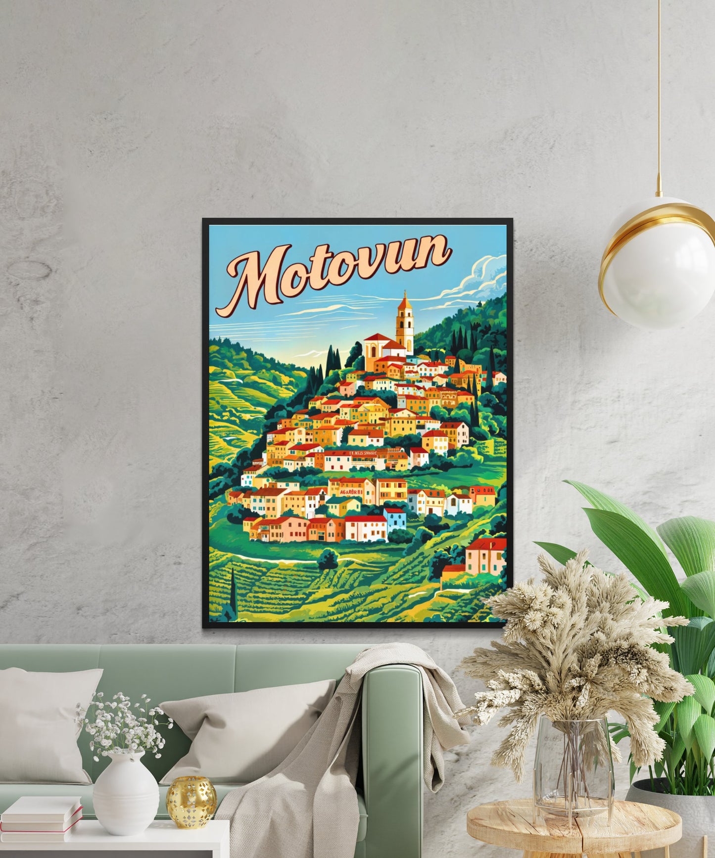 Motovun Vintage Travel Poster - Croatia