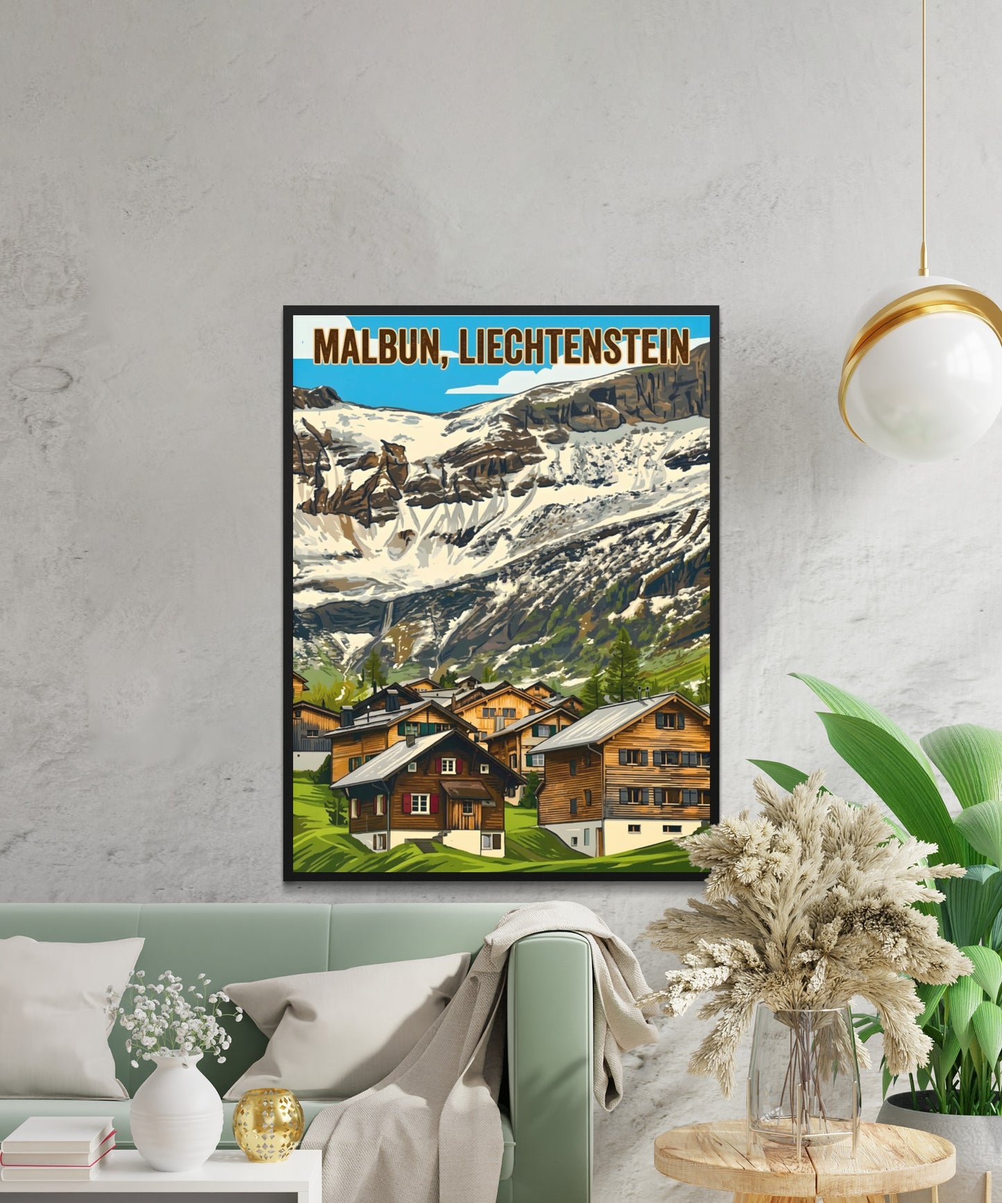 Malbun Vintage Travel Poster - Stunning Mountain in Liechtenstein