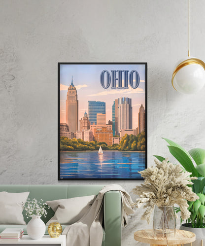 Ohio Vintage Travel Poster - Wonders of the Buckeye State