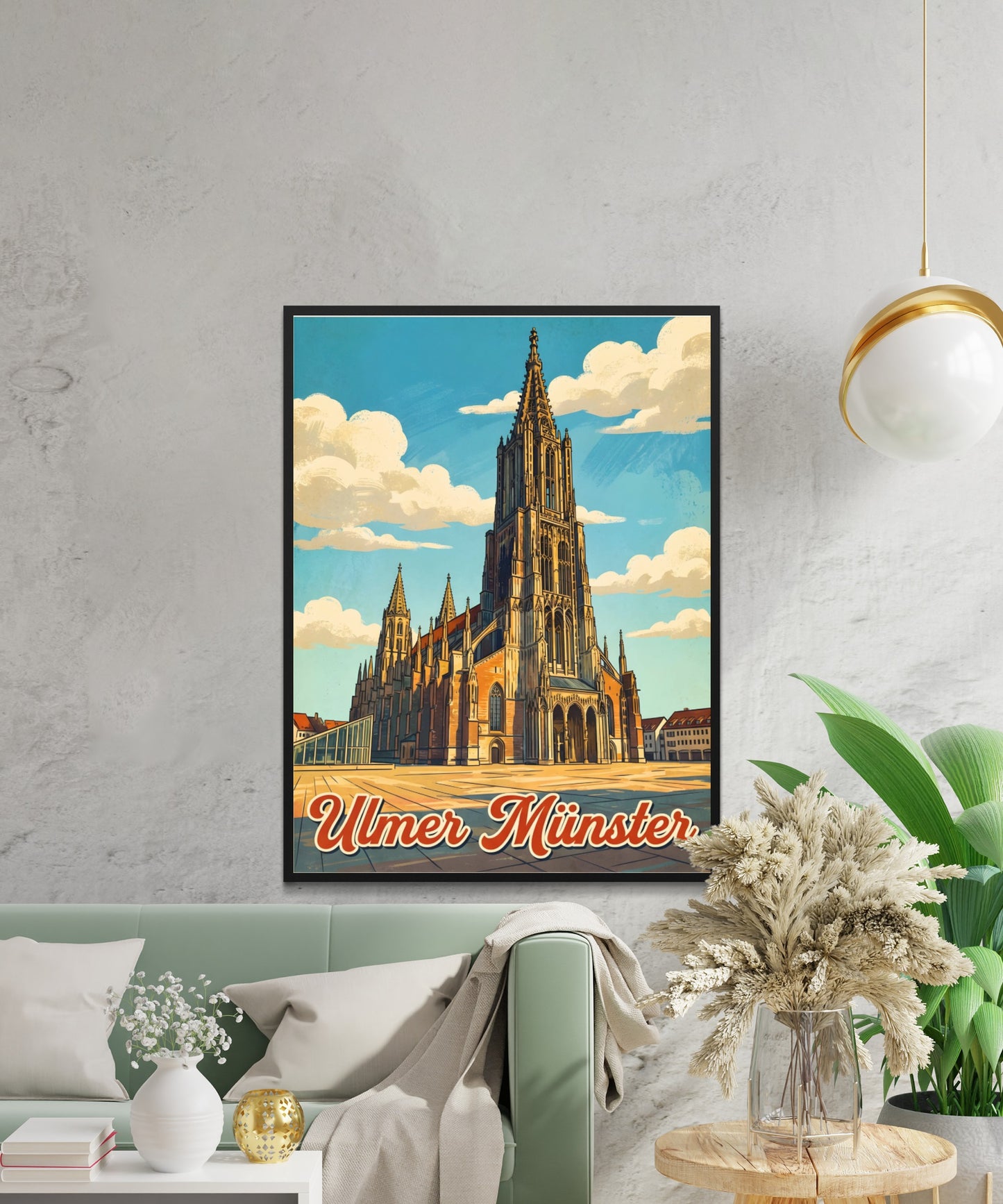 Ulmer Münster Vintage Travel Poster - Ulm’s Soaring Spire