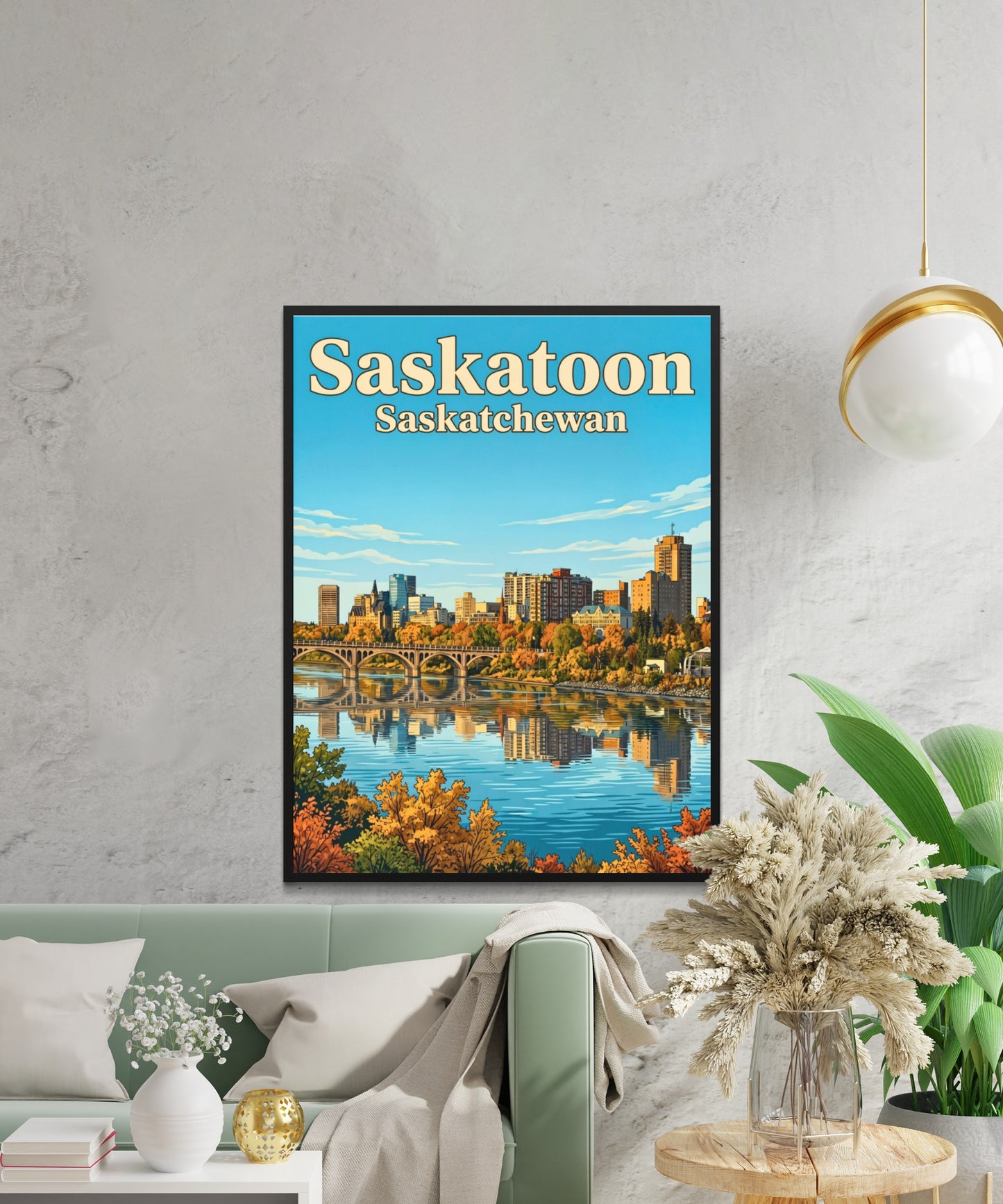 Saskatoon Vintage Travel Poster - Heart of Saskatchewan