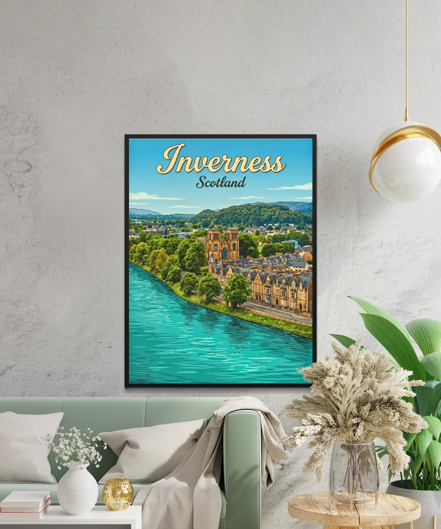 Inverness Vintage Travel Poster - Scottish City View