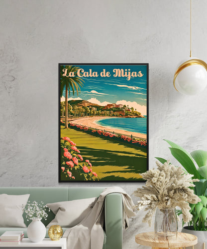 La Cala de Mijas Vintage Travel Poster - Golden Shores of La Cala