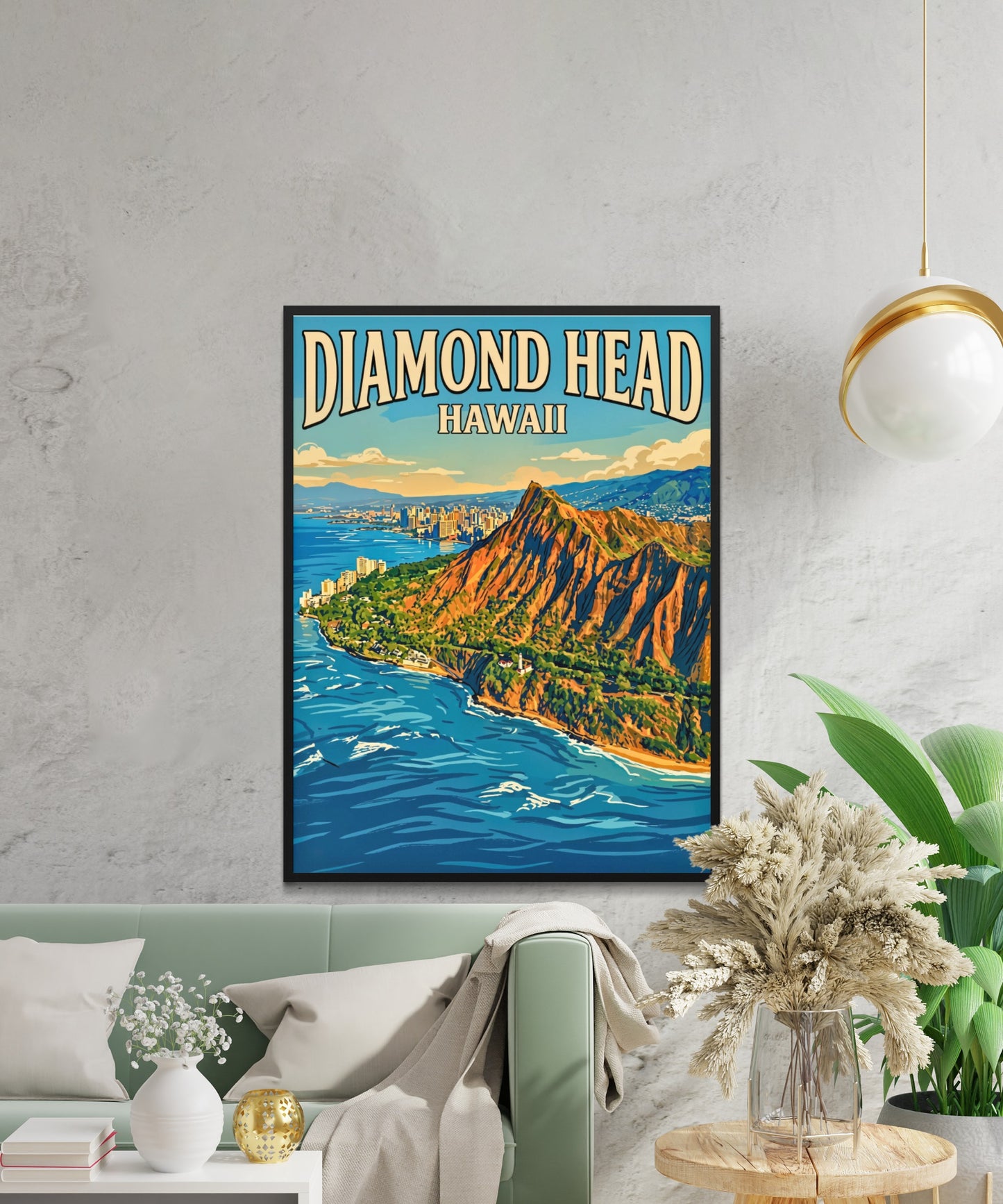 Diamond Head Vintage Travel Poster - Hawaii