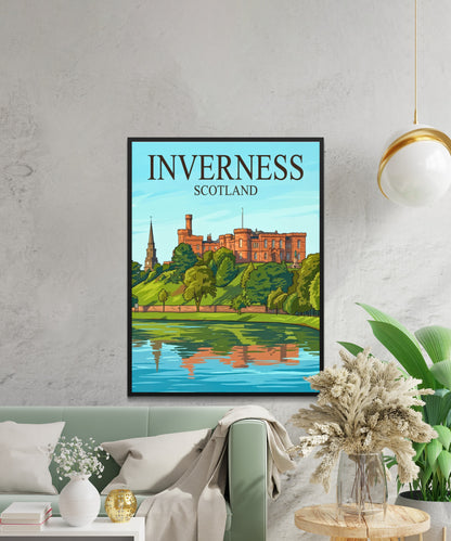 Inverness Vintage Travel Poster - The River Ness
