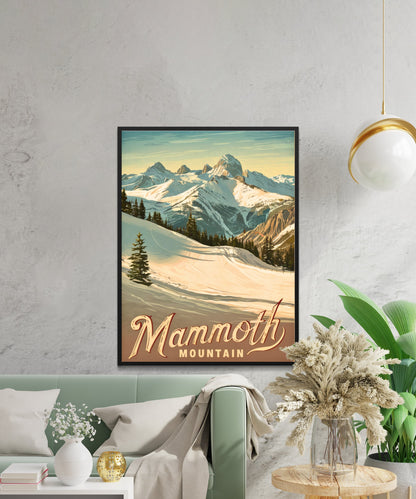 Mammoth Mountain Vintage Travel Poster - Majestic Mountain Views